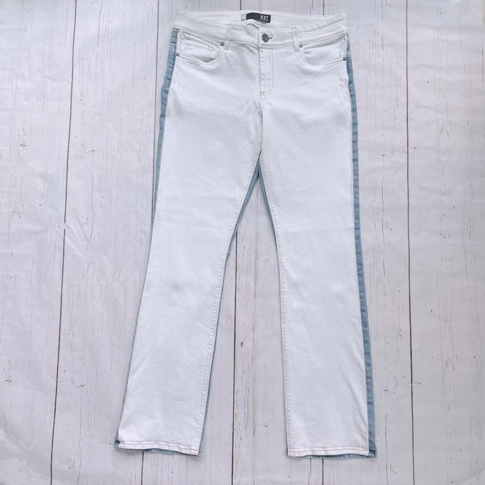 Kut from the Kloth White and Blue Flare Jeans